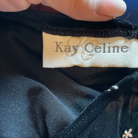 Kay Celine Black Velvet Embroidered Long Sleeve Party, Festive Jacket S - Picture 4 of 5